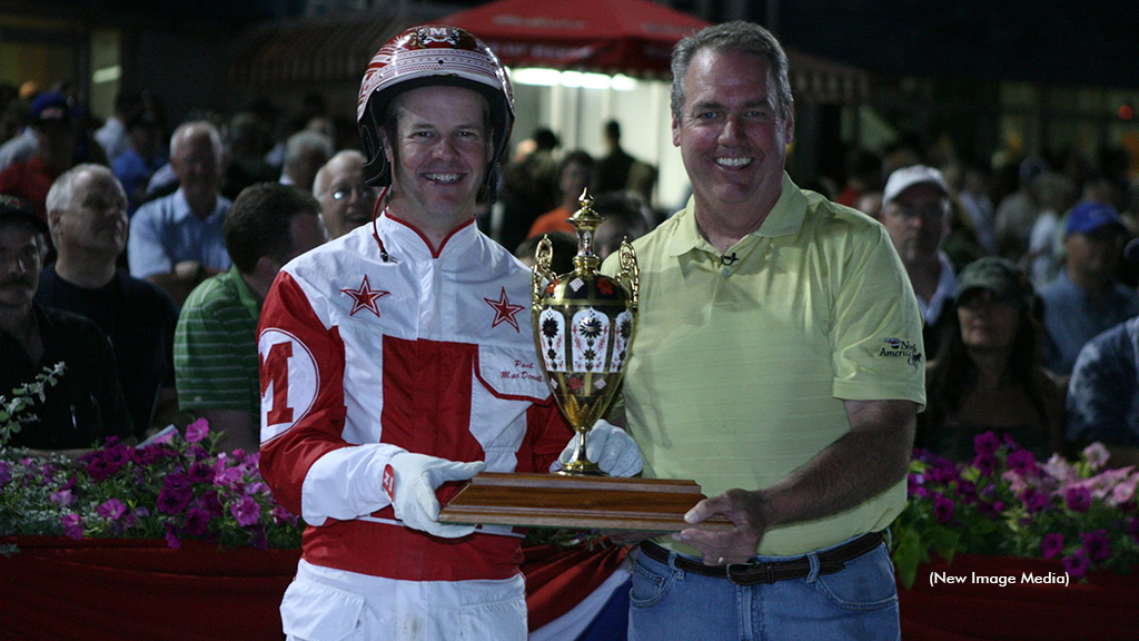 Brent MacGrath and Paul MacDonnell with the North America Cup trophy