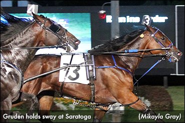 Gruden Outlasts Saratoga Trotters