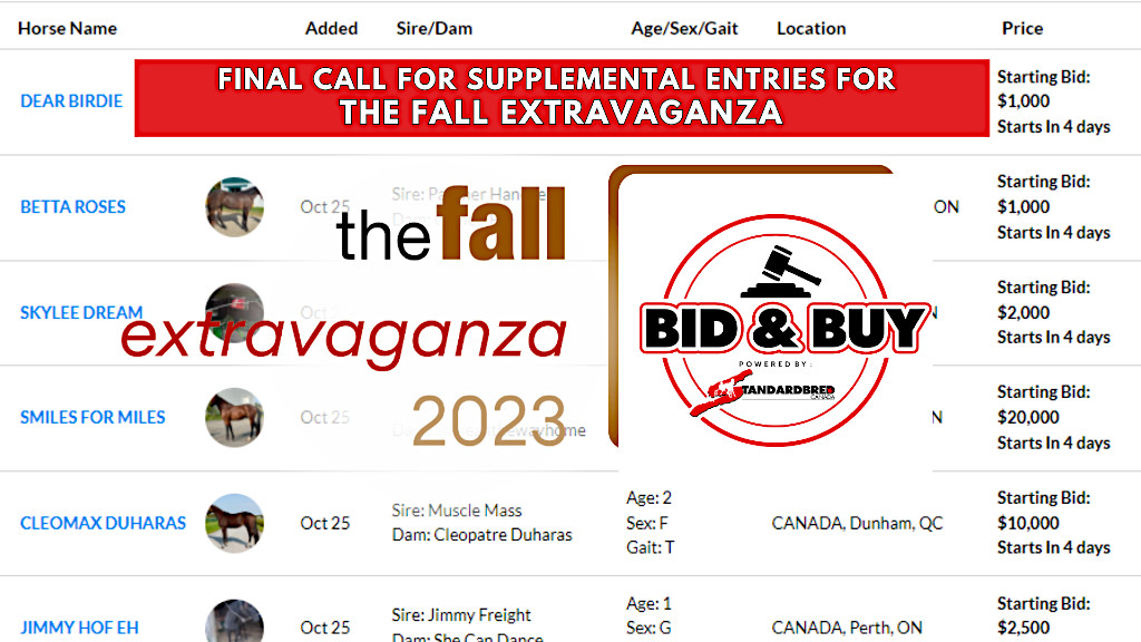Final Call For Fall Extravaganza Supplemental Entries