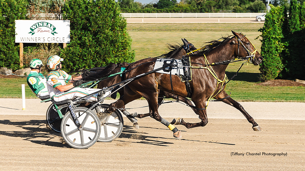 Show Me The Green winning at Grand River Raceway