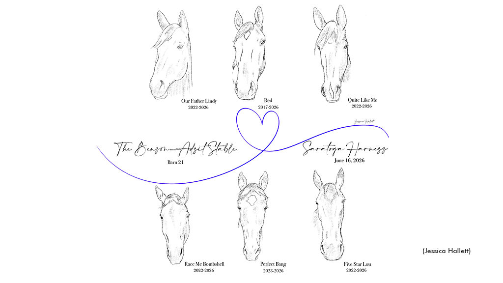 A sketch of the six horses of the Benson stable that were lost in the fire