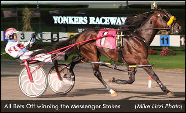 All Bets Off Captures Messenger; Nuncio Takes Yonkers Trot