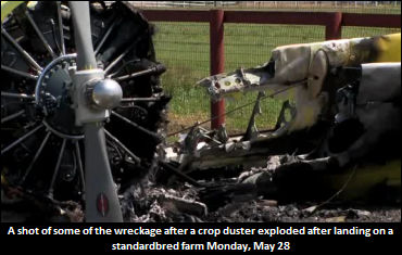 Crop Duster Crashes At S-Bred Farm