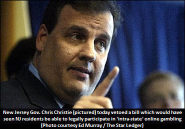 Gov. Christie Vetoes Online Gambling Bill