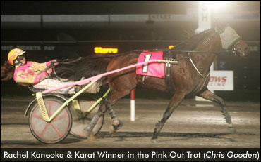 Kaneoka Wins Meadows' Pink Out Trot Kaneoka Wins Meadows' Pink Out Trot