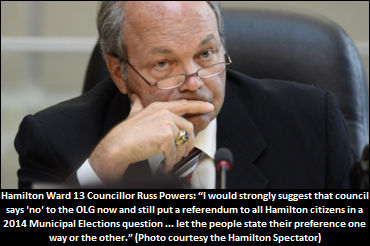 Hamilton Not Wilting Under OLG/Liberal Pressure