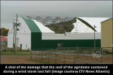 Agridome Roof Being Fixed