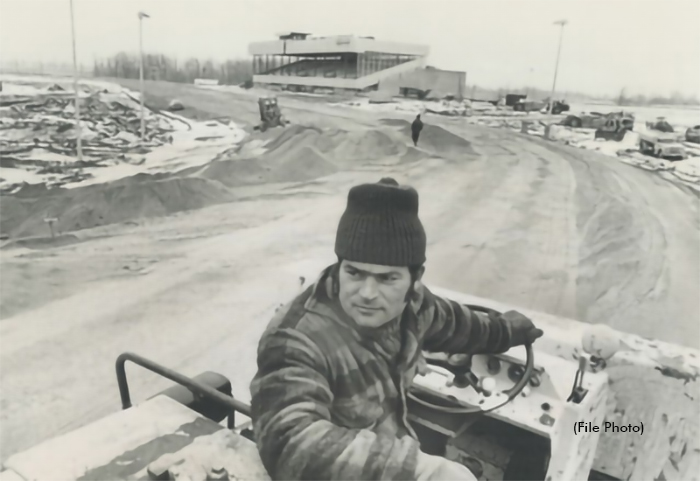 Construction at Flamboro Downs in 1974