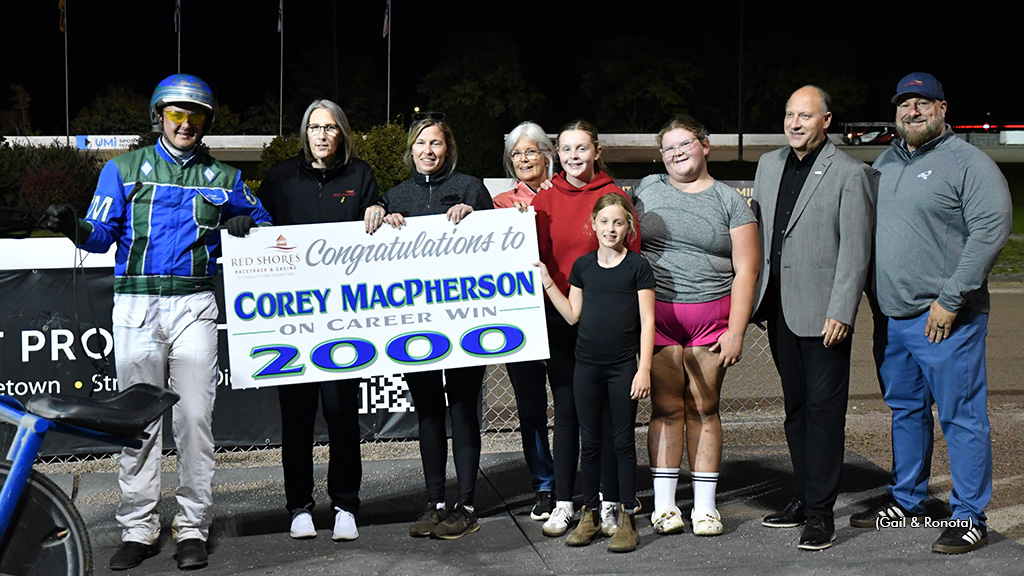 Corey MacPherson and family receive a 2,000th win presentation