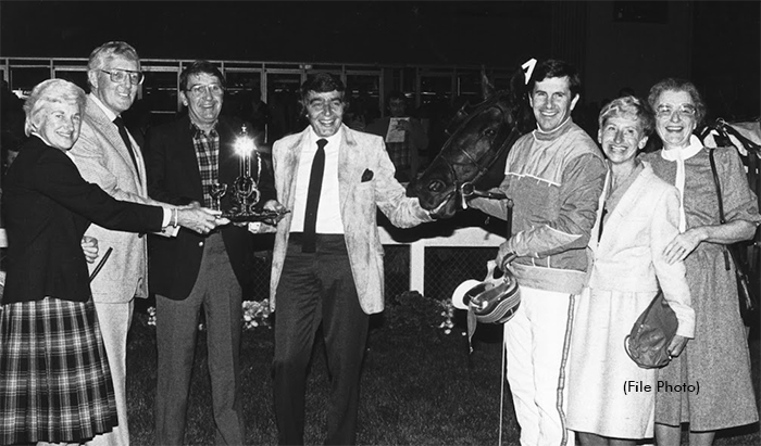 Cranberry Hill in the Flamboro Downs winner's circle in 1985