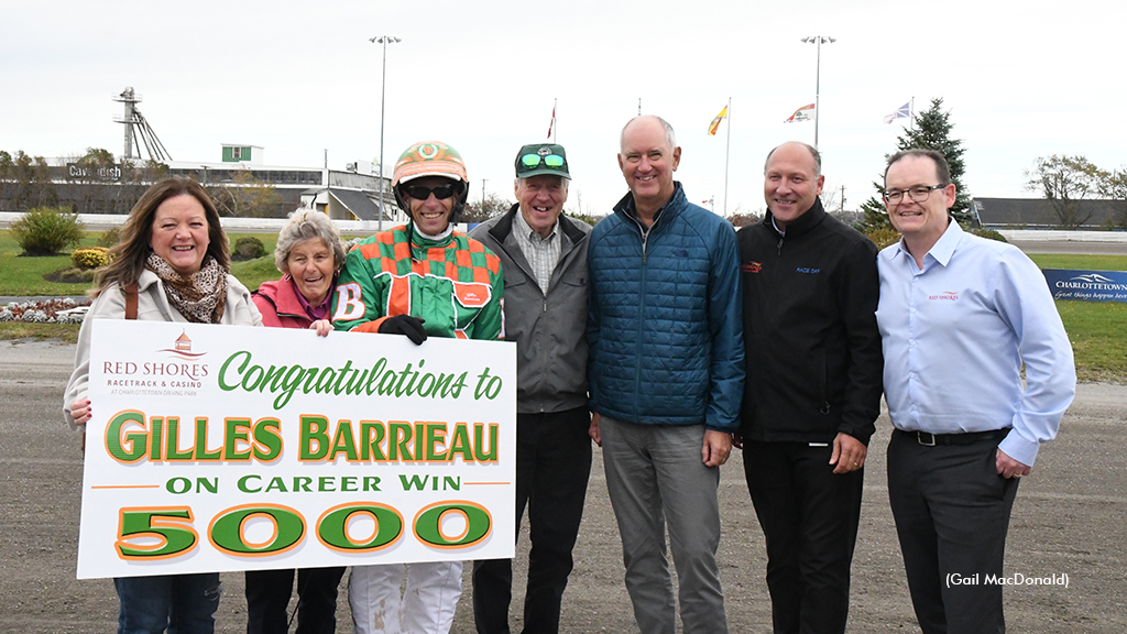Gilles Barrieau celebrates his 5,000th career win