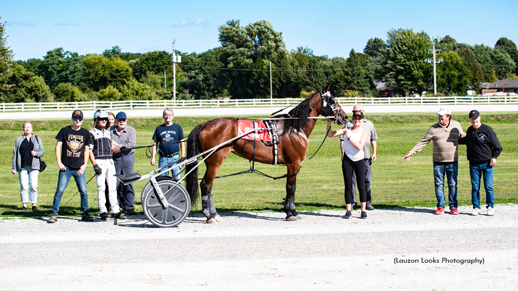 Hally Road in the Leamington Raceway winner's circle