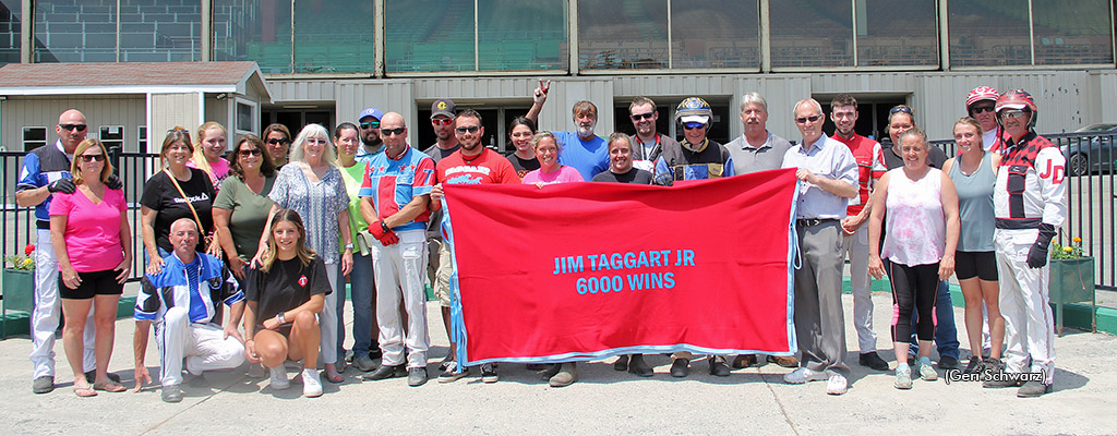 On Wednesday June 5, Jim Taggart Jr. was joined by friends, family and fellow horsepeople as he was feted in the winner’s circle at Monticello Raceway for reaching the milestone. 