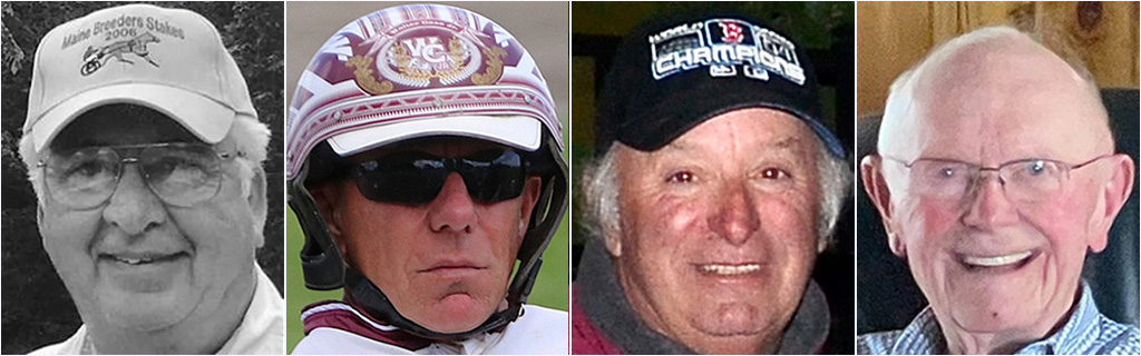 New England Harness Writers Hall of Fame inductees Mike Andrew, Walter Case Jr., Kevin Switzer Sr. and Bill Varney