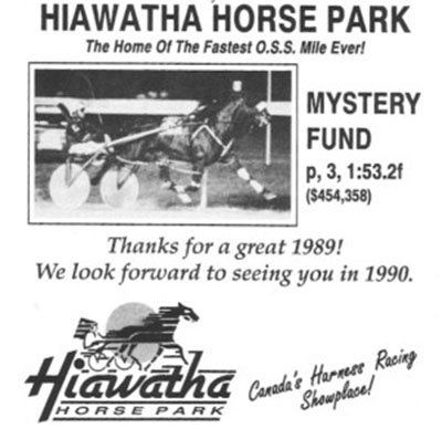 Hiawatha Horse Park ad from 1989