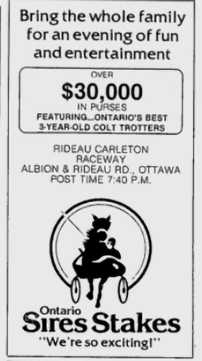 An original OSS ad at Rideau Carleton Raceway
