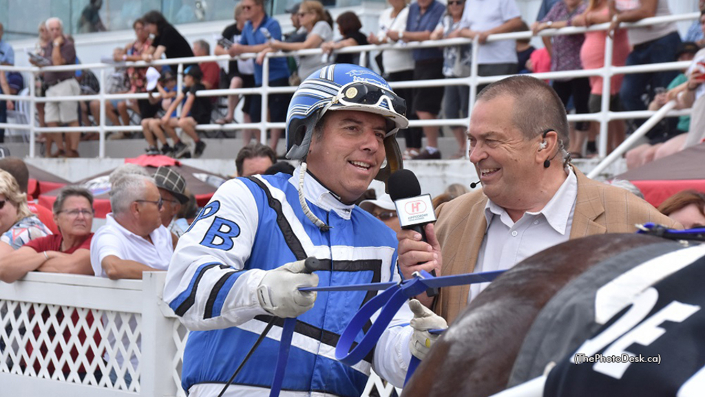 Pascal Berube being interviewed by Daniel Delisle at Hippodrome 3R