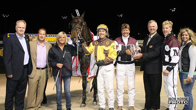 A winner's circle photo