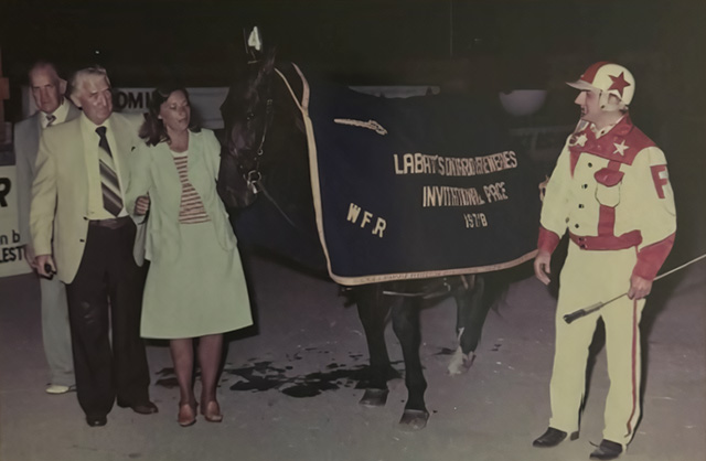A winner's circle photo
