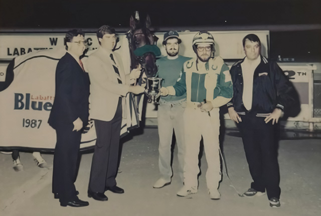 A winner's circle photo