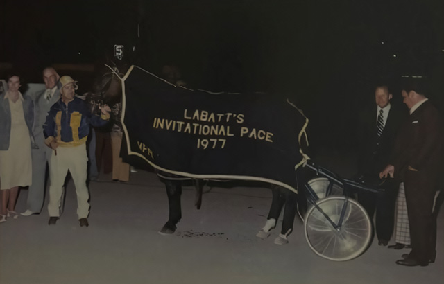 A winner's circle photo