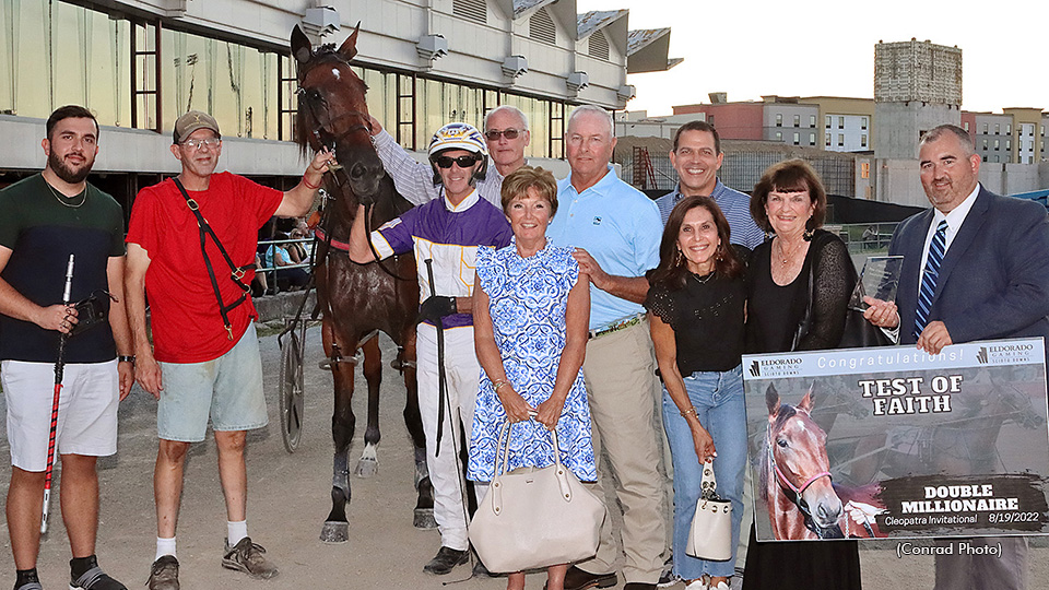 Test Of Faith in the Scioto Downs winner's circle