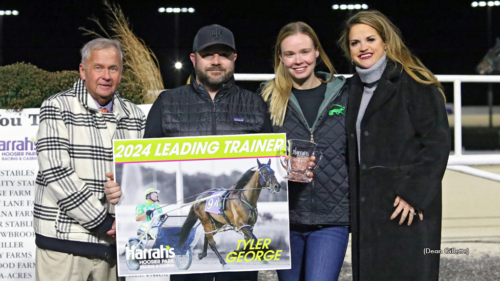 Tyler George honoured as leading trainer at Hoosier Park in 2024