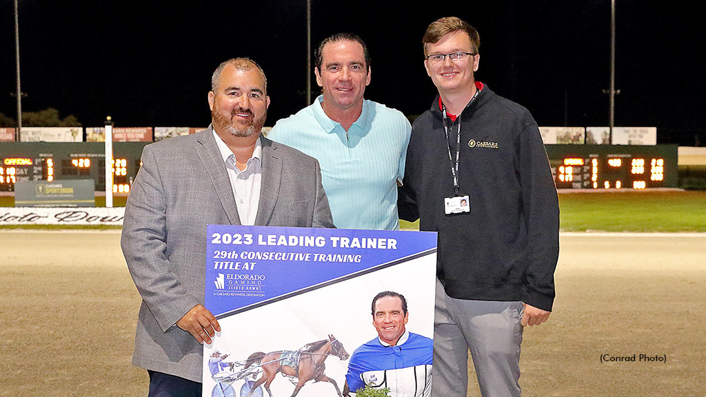 Virgil Morgan Jr. was the 2023 meet leading trainer at Scioto Downs