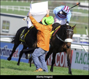 Protester Avoids Serious Harm On Track