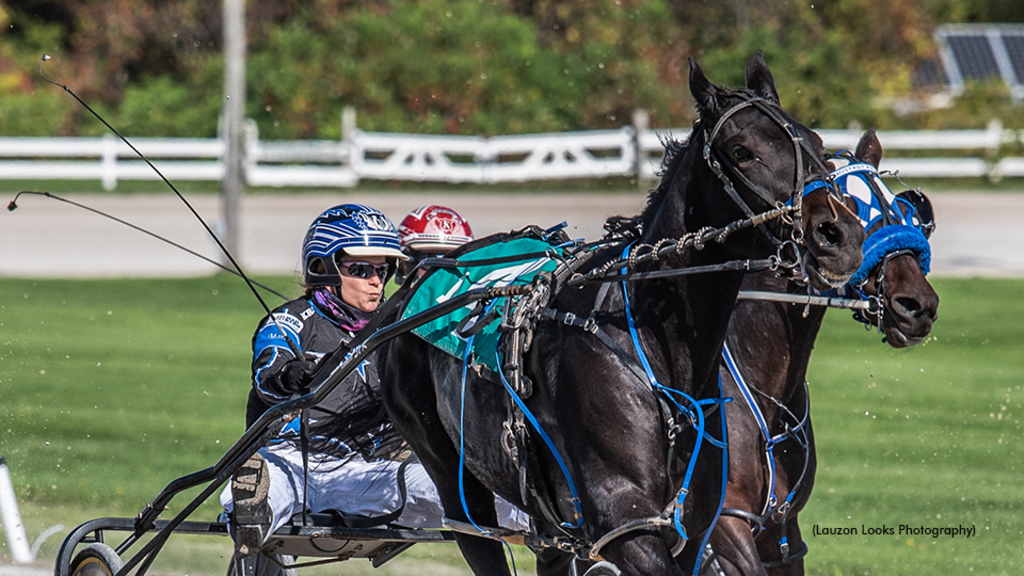 Marielle Enberg winning at Leamington Raceway