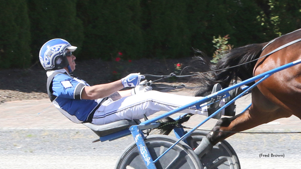 Mike Merton driving at Tioga Downs