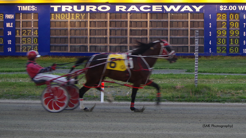 Vines To Heaven winning at Truro Raceway