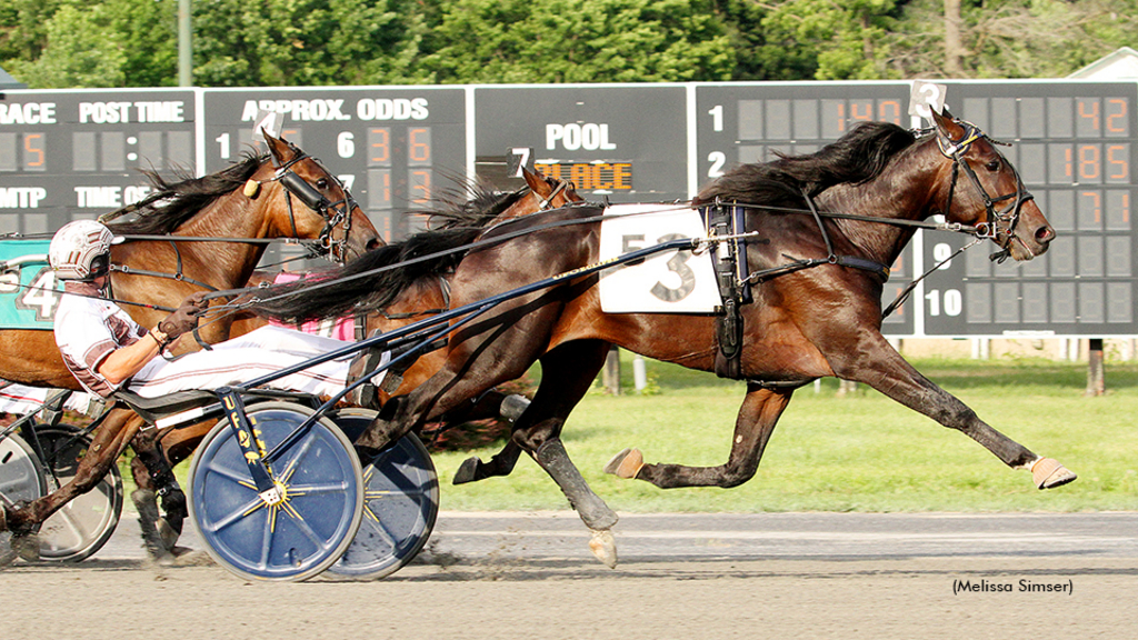 Crown winning at Saratoga Raceway