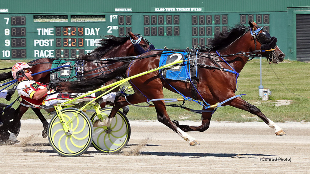 Racing Rampage winning on Aug. 19 at Scioto Downs