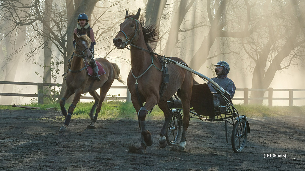 A scene from the horse racing movie Tempete 