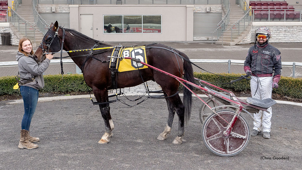 Hellabalou in the winner's circle at The Meadows