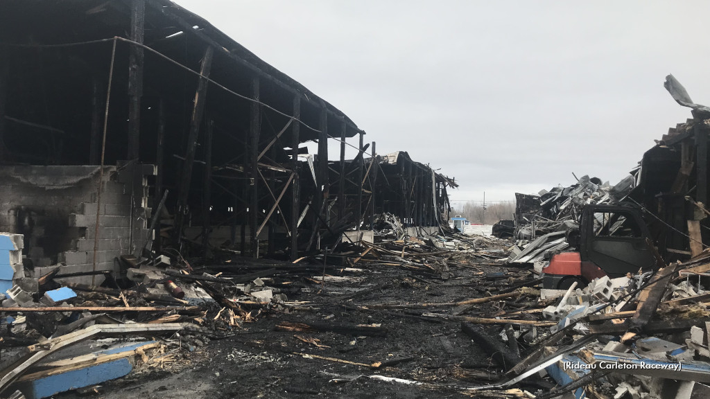 Rideau Carleton Raceway paddock after Feb. 15 fire