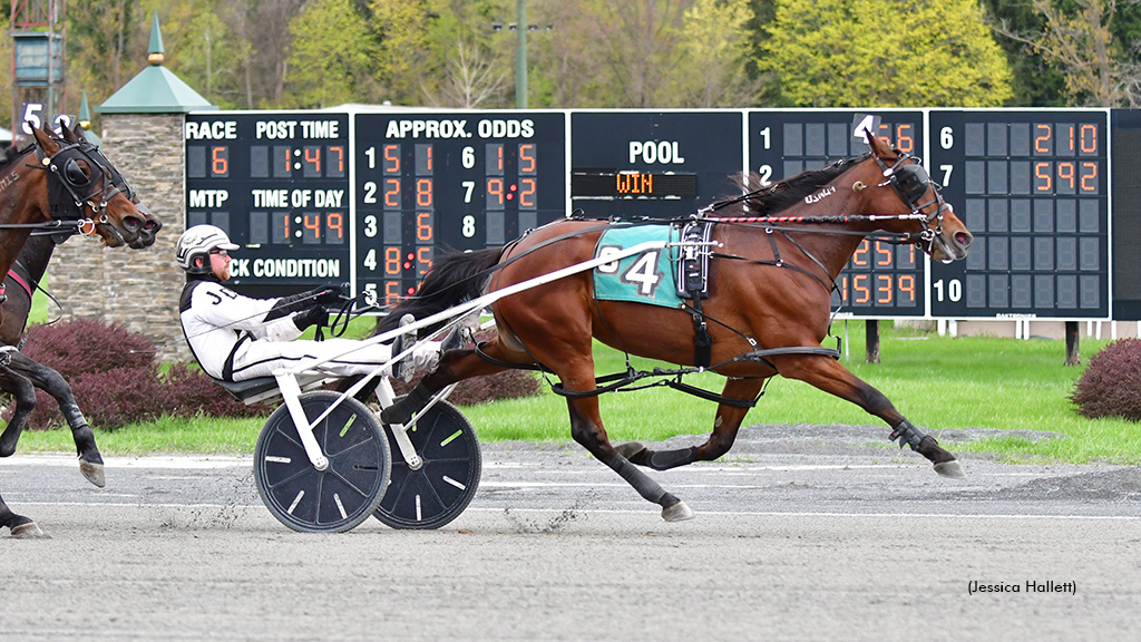 Always Watching winning at Saratoga Raceway