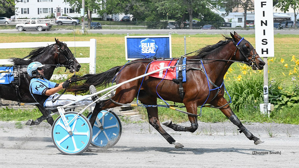 Luke McGook winning at Bangor Raceway