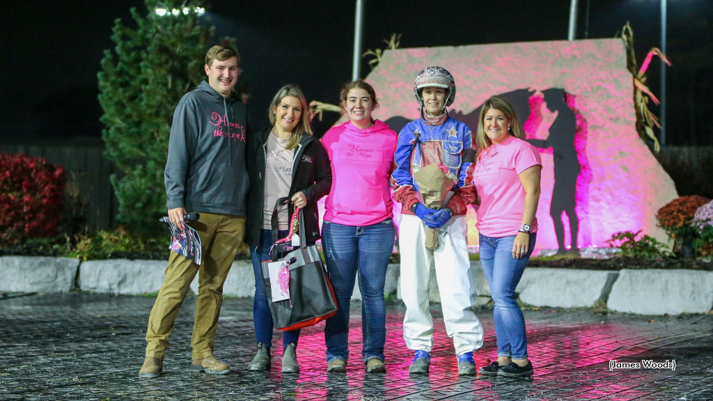 Natasha Day wins the driving challenge on Harness The Hope night