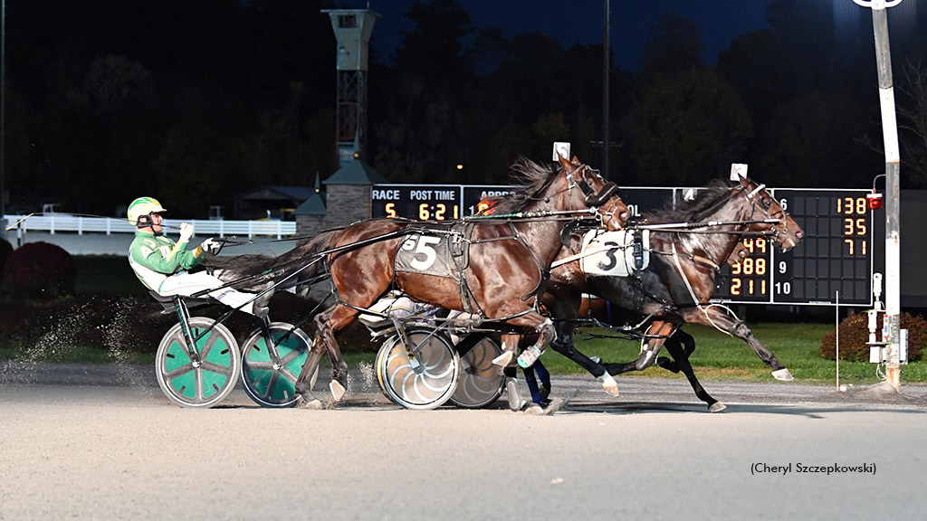 Rock Solid Express winning at Saratoga Raceway