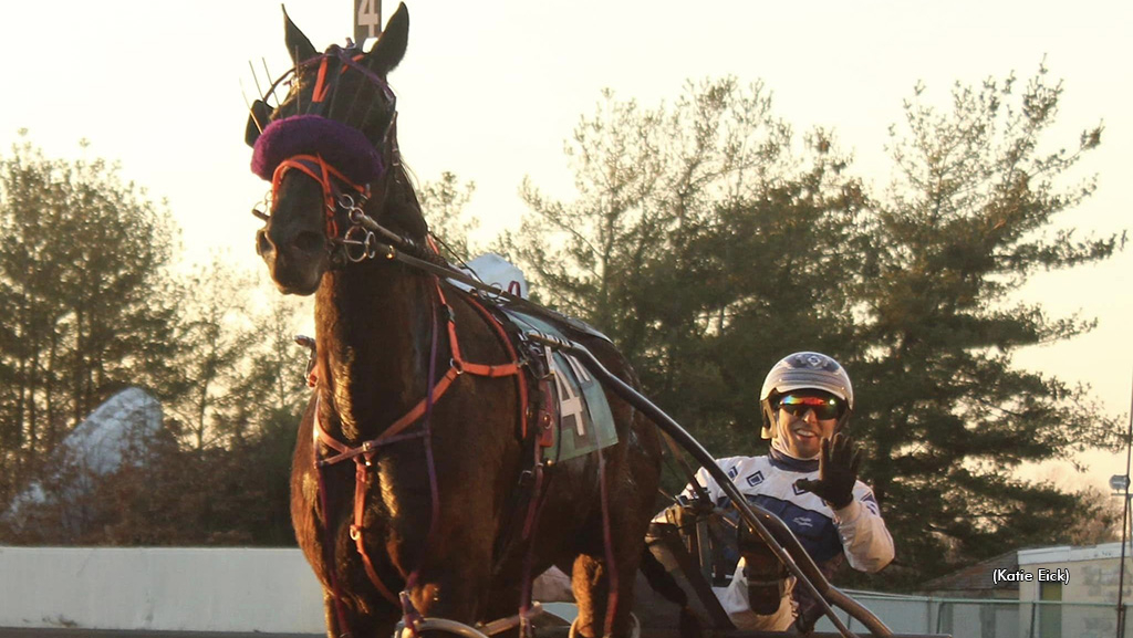 Austin Siegelman after his fifth win of the day at Freehold Raceway