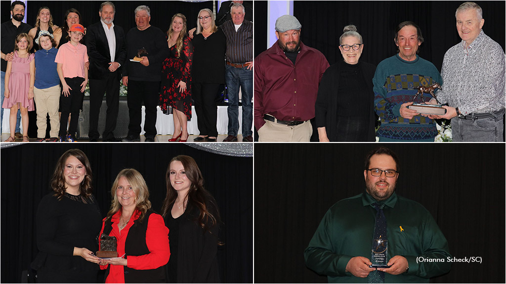 Photos of ASHA Awards presentations made to (clockwise from top left) Rod Hennessy, Doug Stout, Scott McGinn and Shelly Arsenault