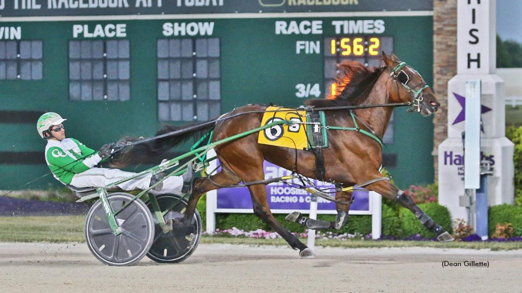 Carson Conrad driving at Hoosier Park