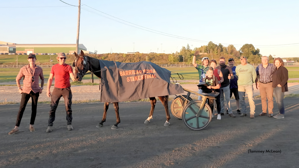 Jackies Boy in the winner's circle at Woodstock Raceway NB