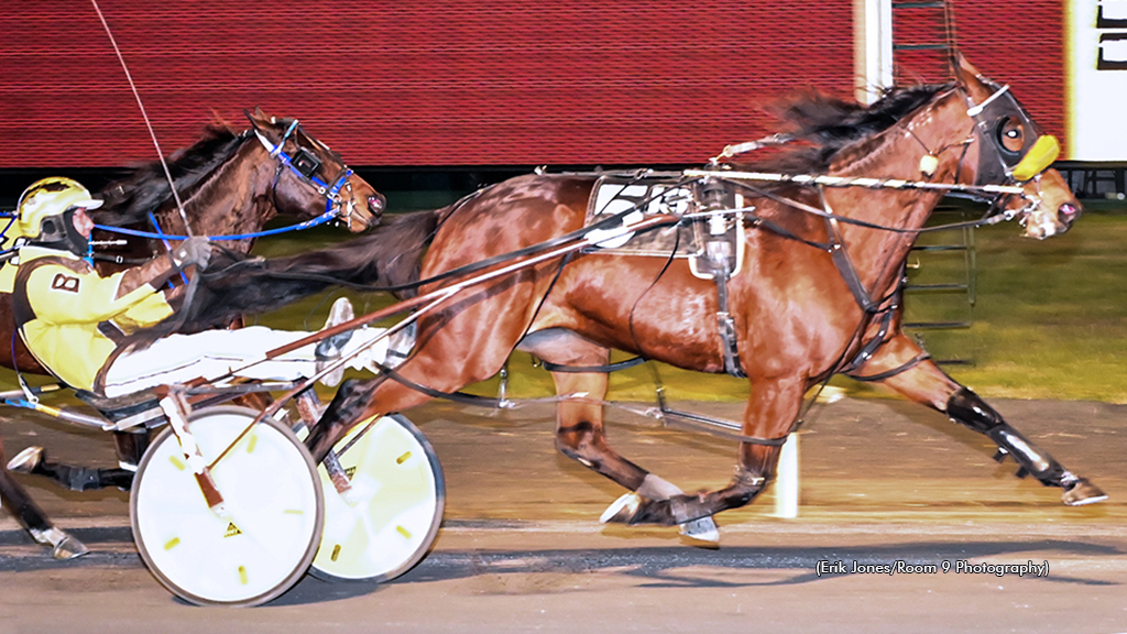 Talk Show Chica winning at Rosecroft Raceway