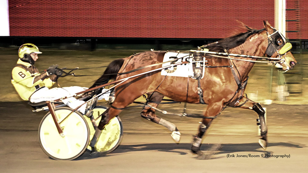 Talk Show Chica winning at Rosecroft Raceway