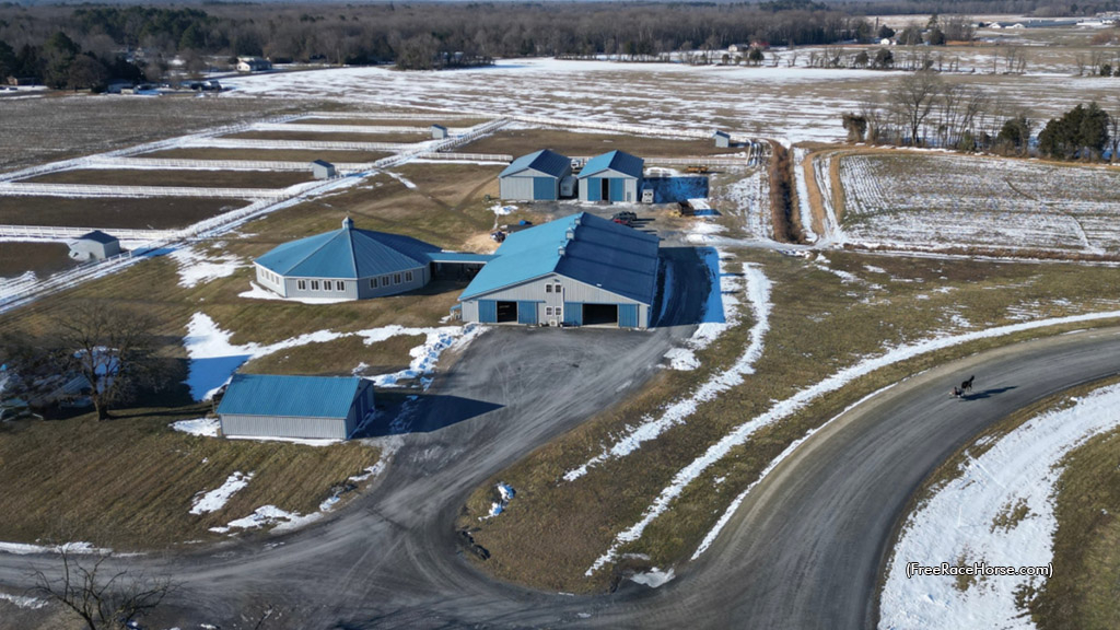 A view of FreeRaceHorse.com's training facility 