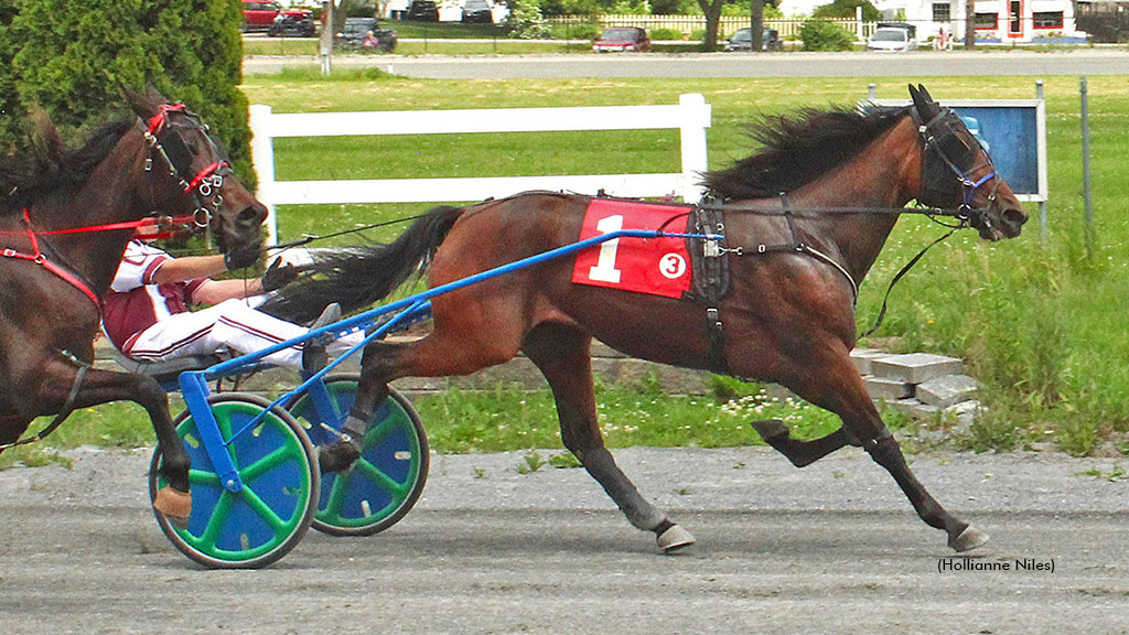 Barbella winning at Bangor Raceway