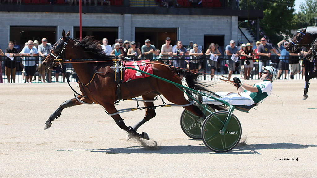 Sugar Pie Honey winning at Clinton Raceway